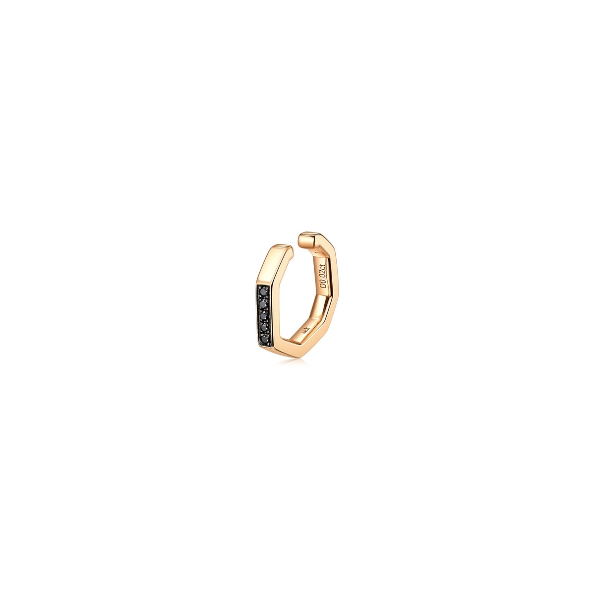 M'18K Red & Black Gold Black Diamond Single Ear Cuff