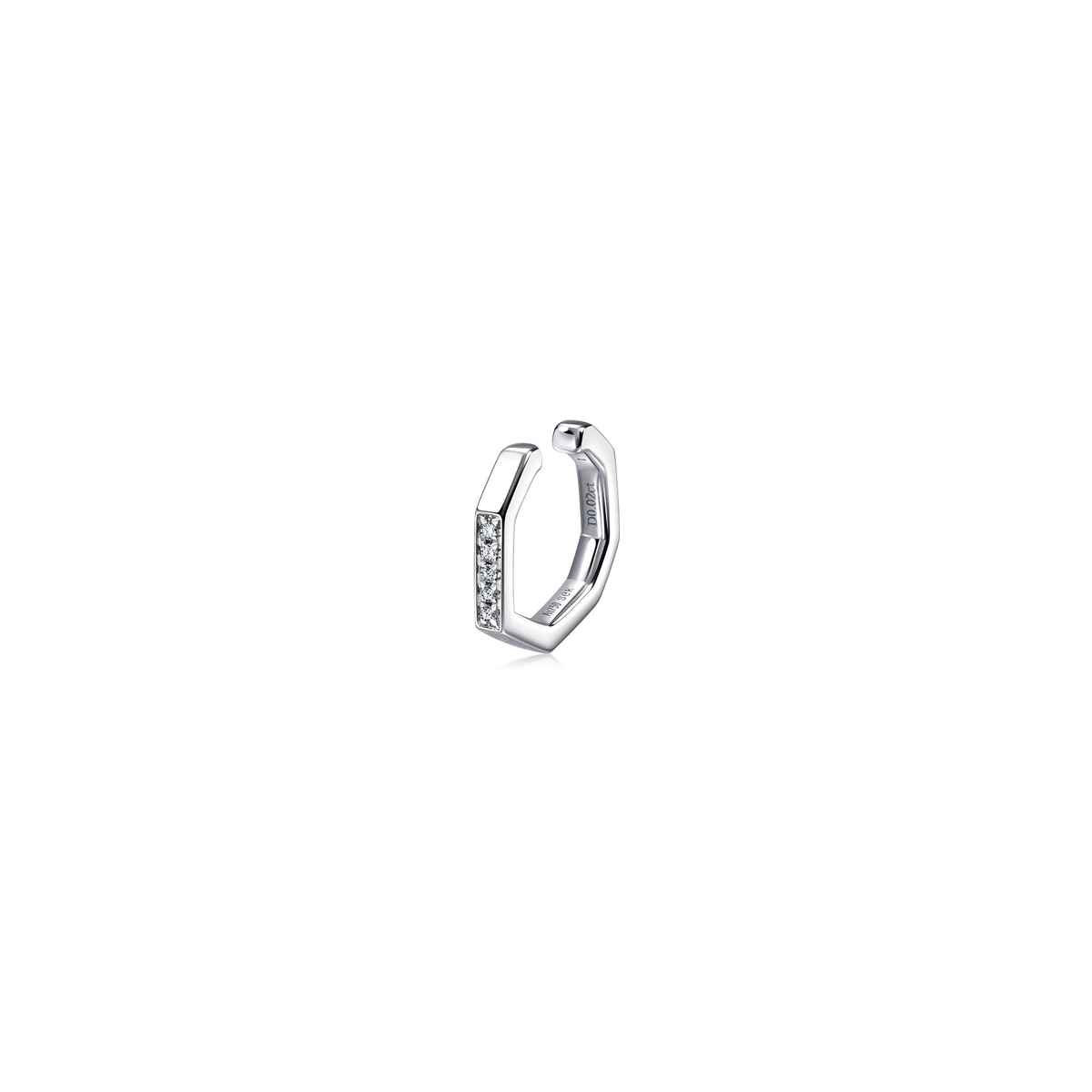 M'18K White Gold Diamond Single Ear Cuff