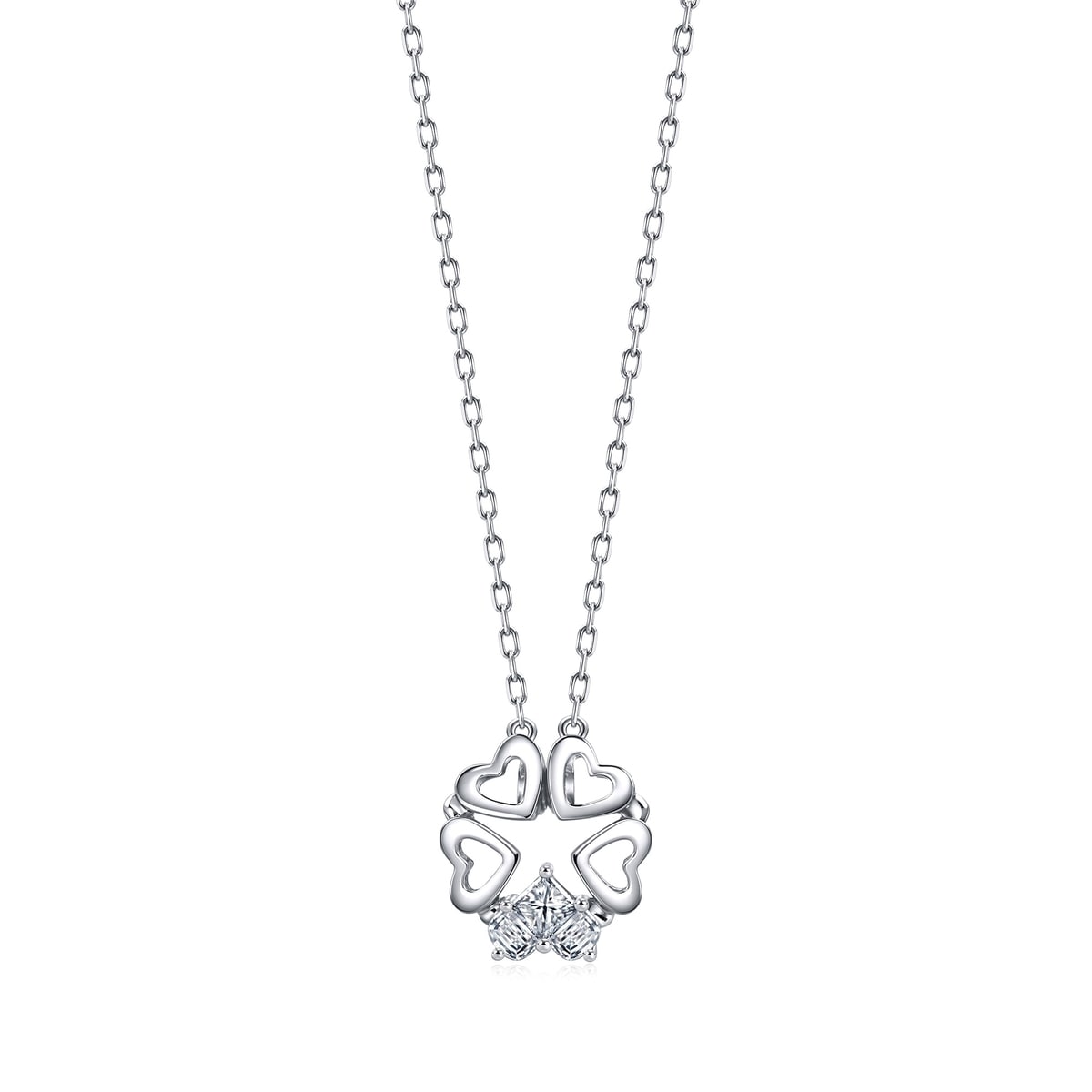 18K White Gold Diamond Necklace