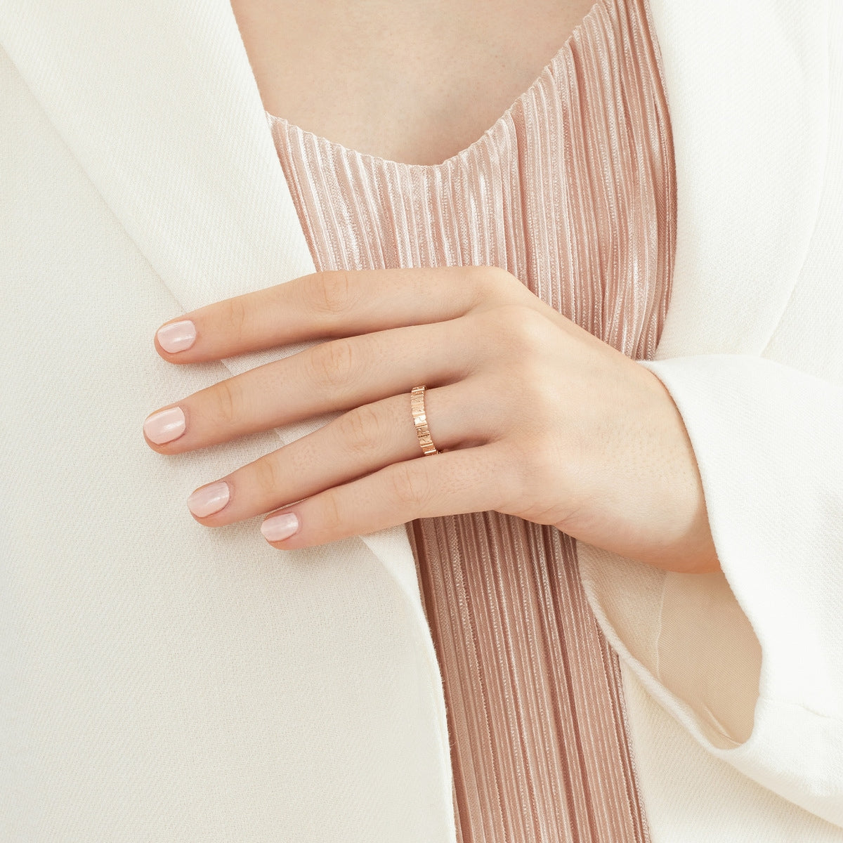 Promise' 18K Rose Gold Diamond Ring (Lady's style)