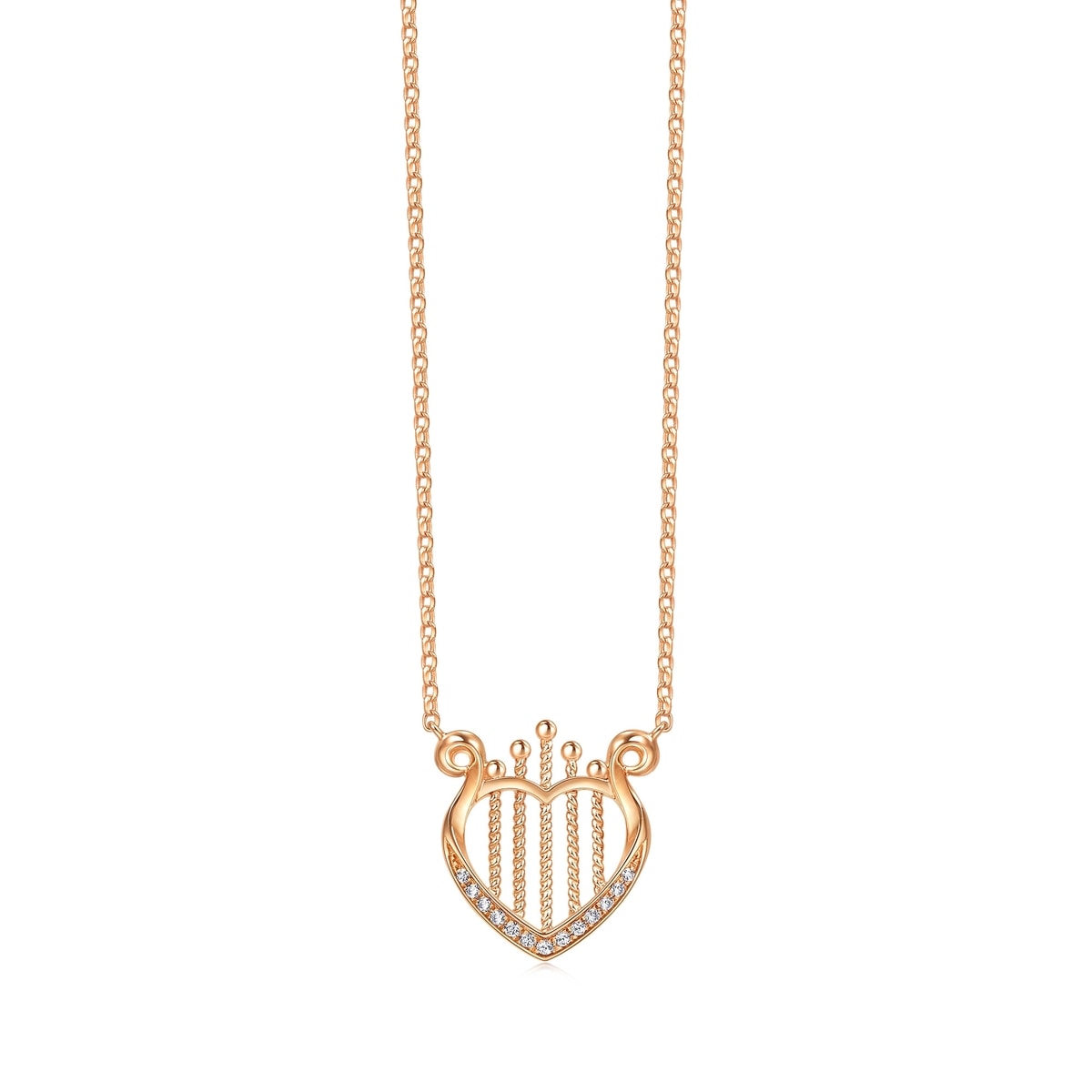 18K Rose Gold Diamond Necklace