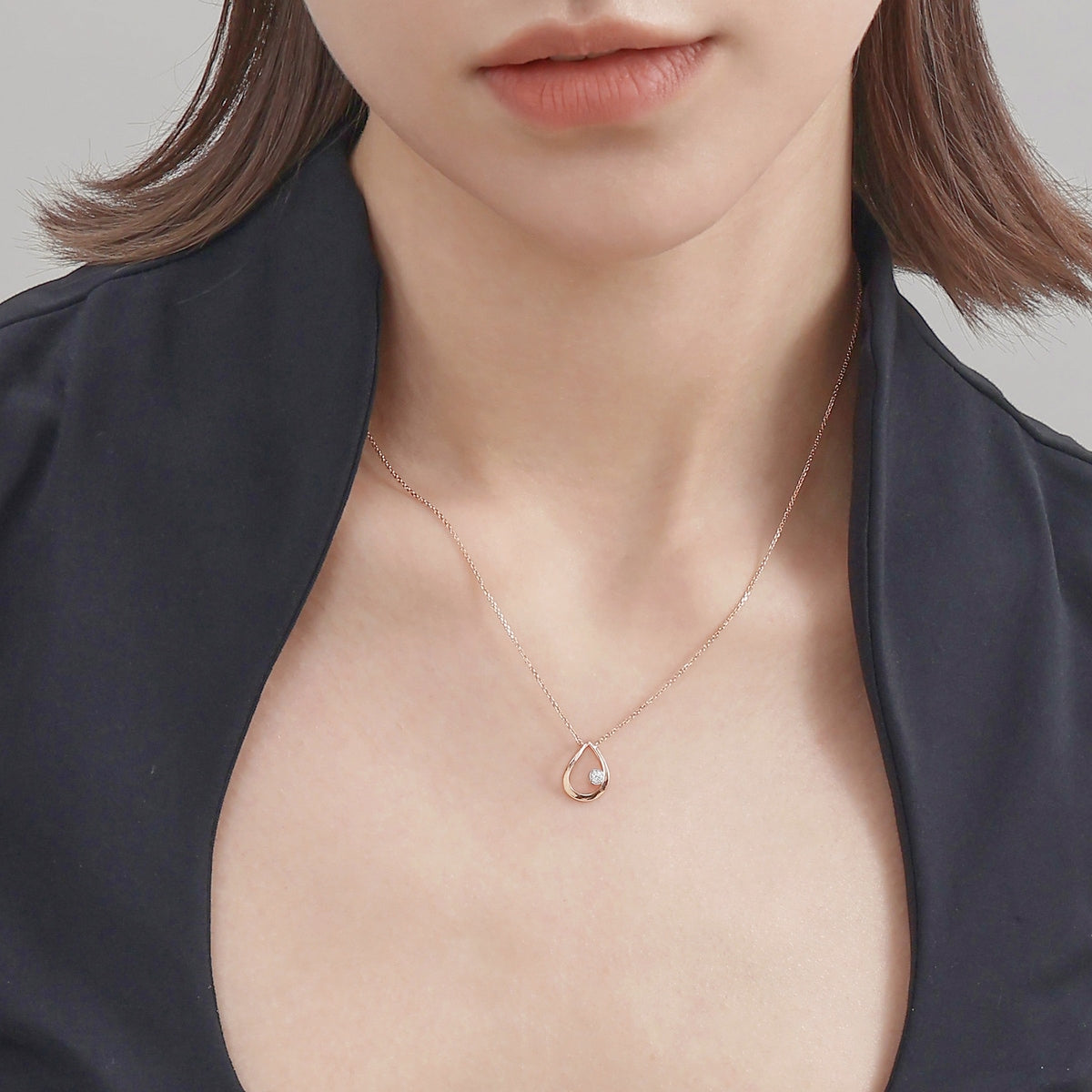 Form' 18K White & Red Gold Diamond Necklace