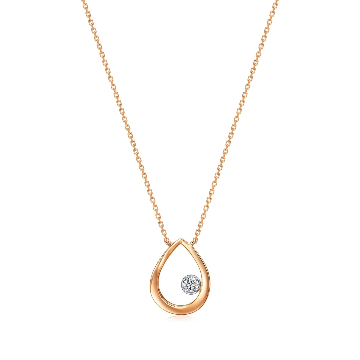 Form' 18K White & Red Gold Diamond Necklace