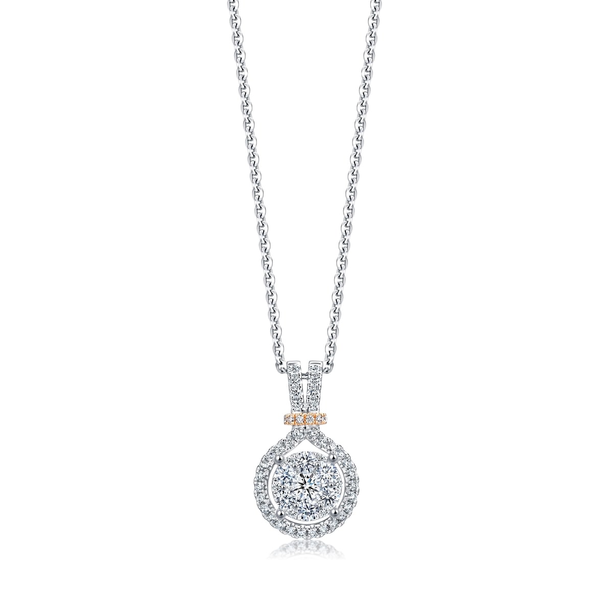 Classics' 18K White & Red Gold Diamond Pendant