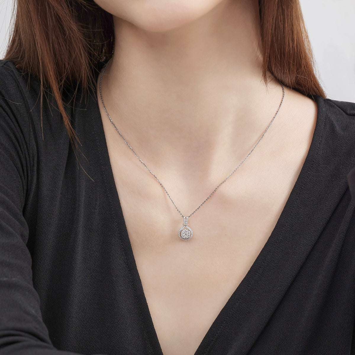 Classics' 18K White & Red Gold Diamond Pendant