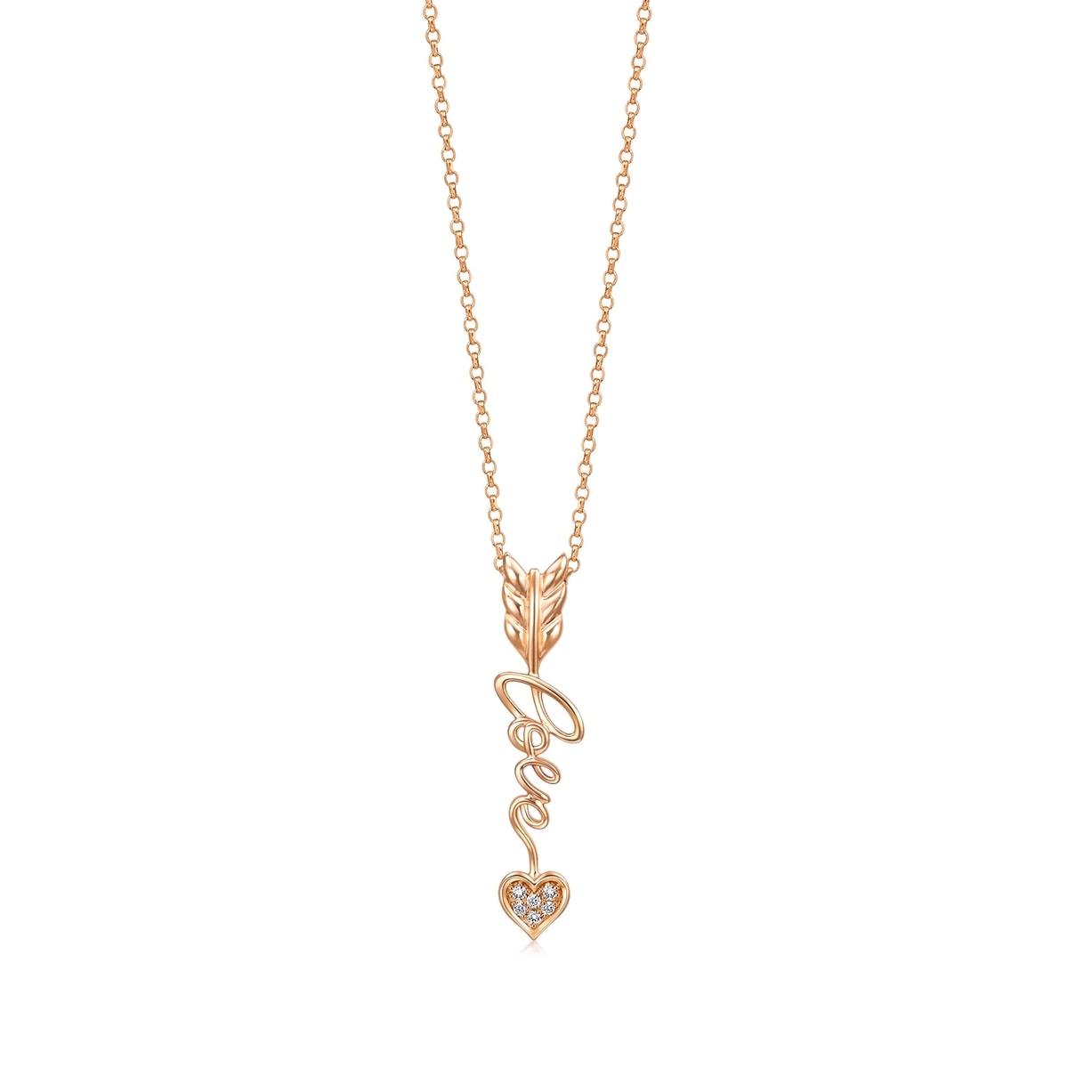 18K Rose Gold Diamond Necklace
