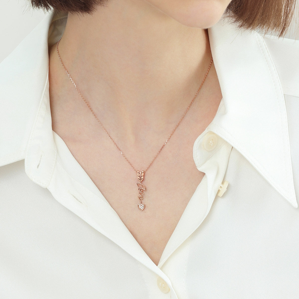 18K Rose Gold Diamond Necklace