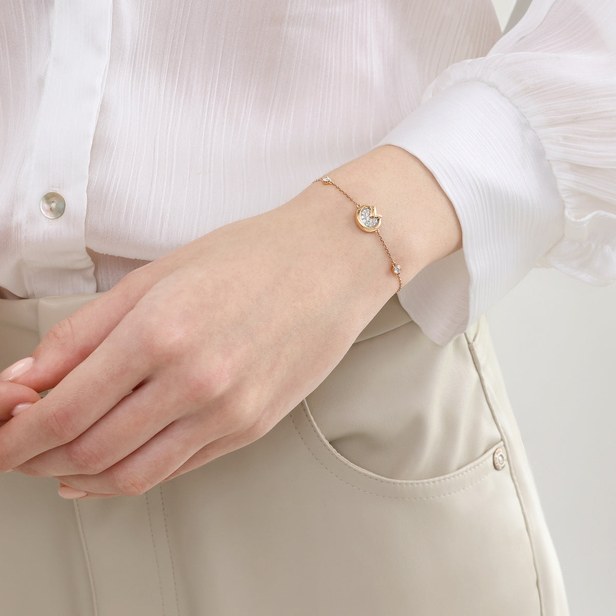 Seedling' 18K White & Red Gold Diamond Bracelet