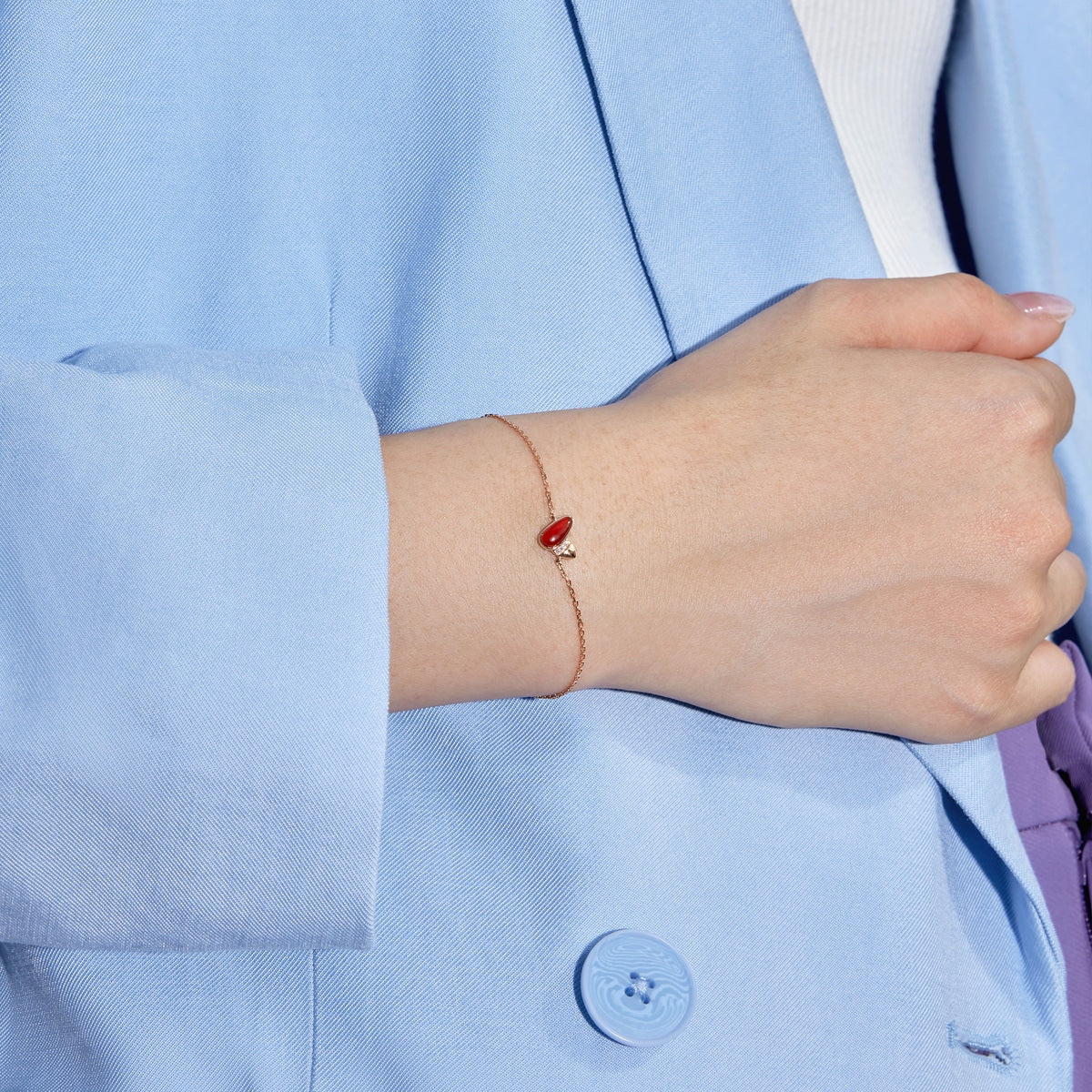 Seedling' 18K Rose Gold Chalcedony Bracelet