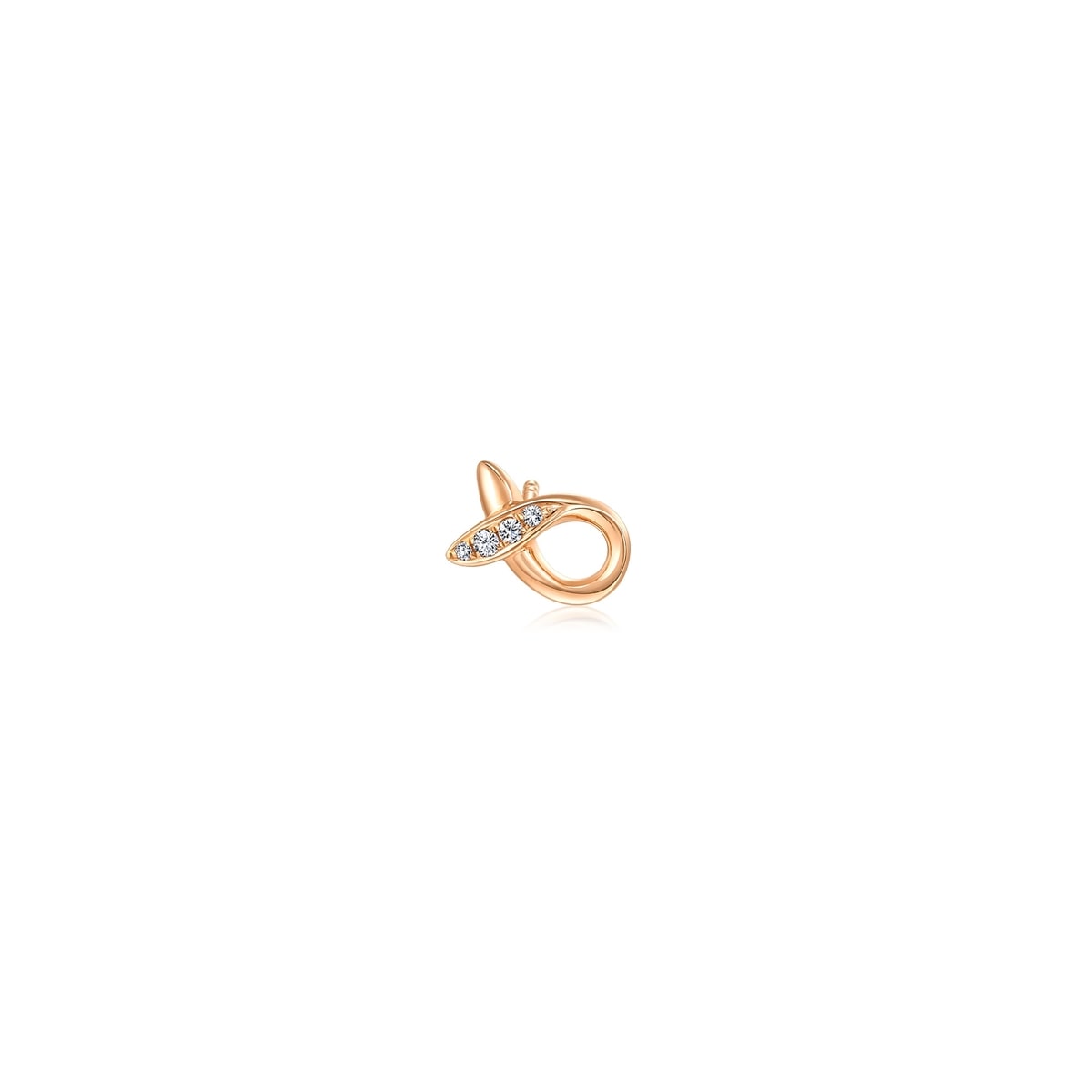 18K/750 Gold (Rose) Diamond Single Earring