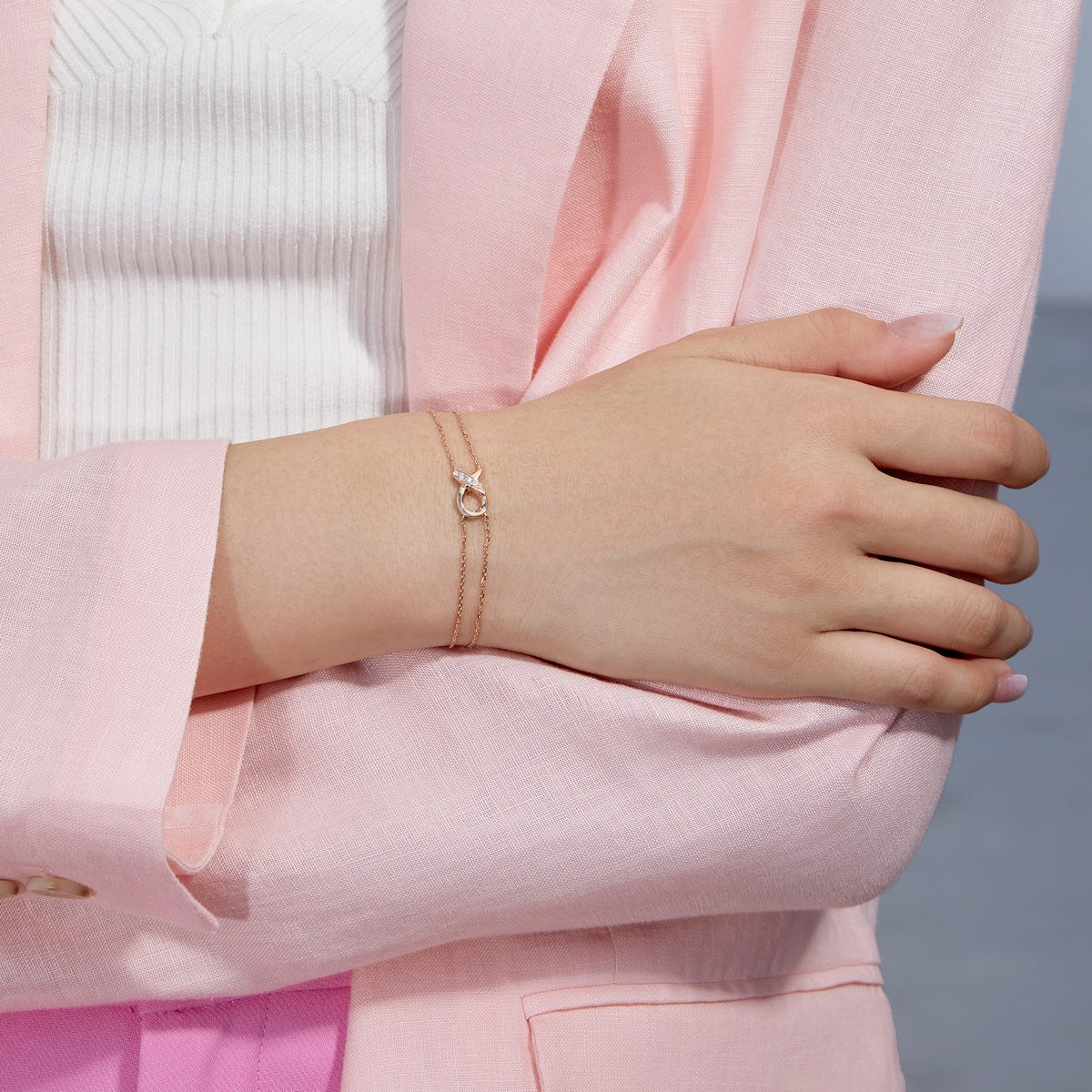 Seedling' 18K Rose Gold Diamond Bracelet