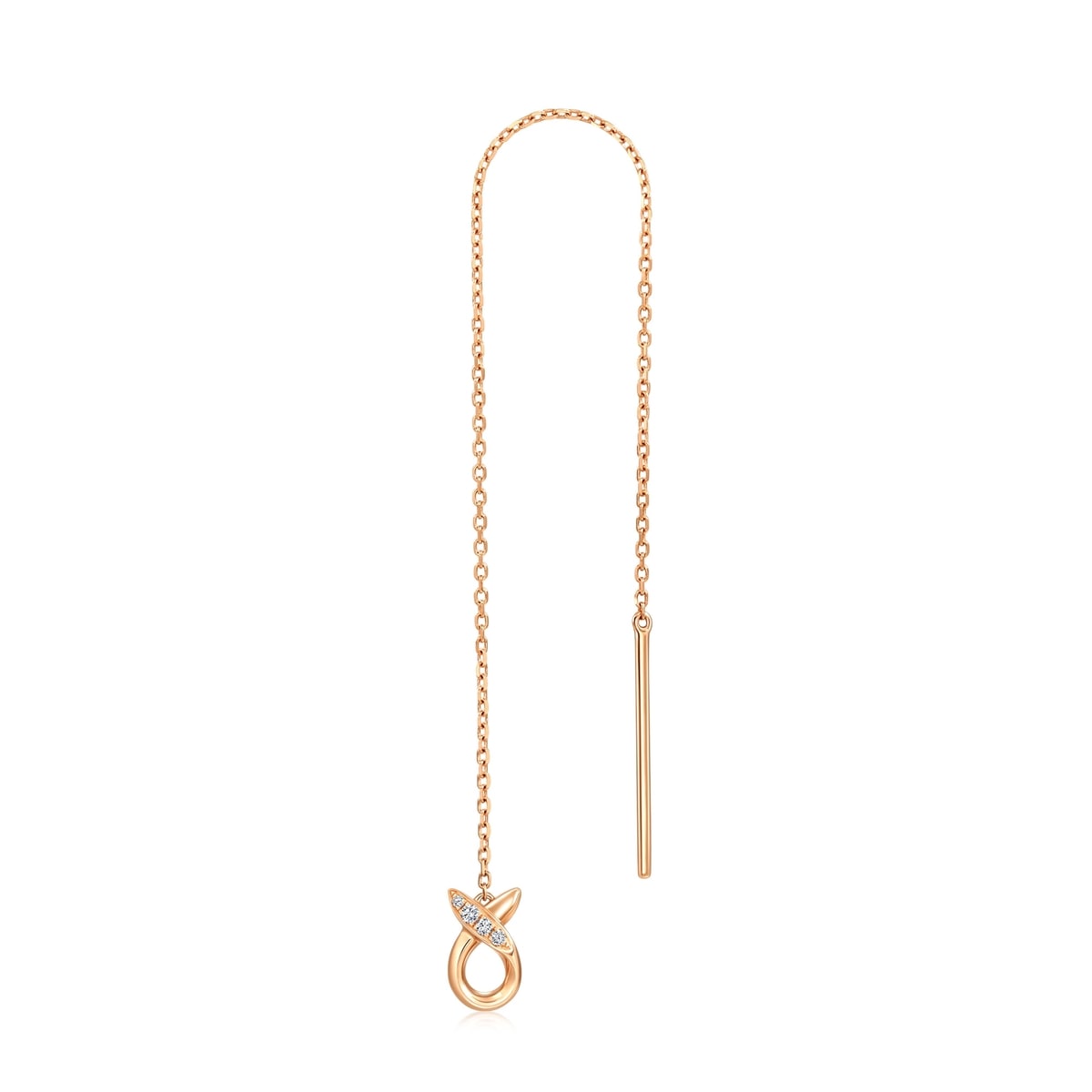 Seedling' 18K Rose Gold Diamond Single Earring