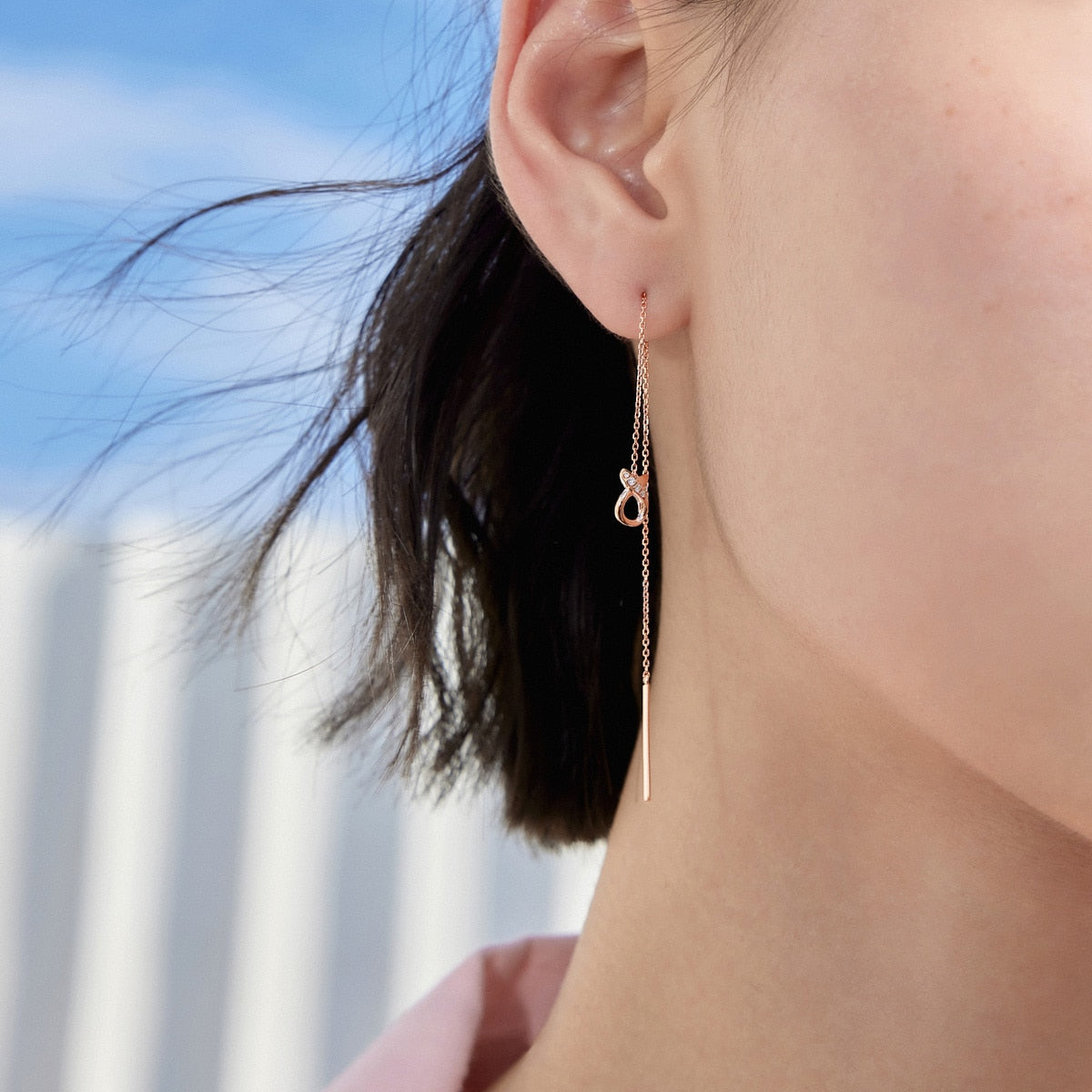 Seedling' 18K Rose Gold Diamond Single Earring