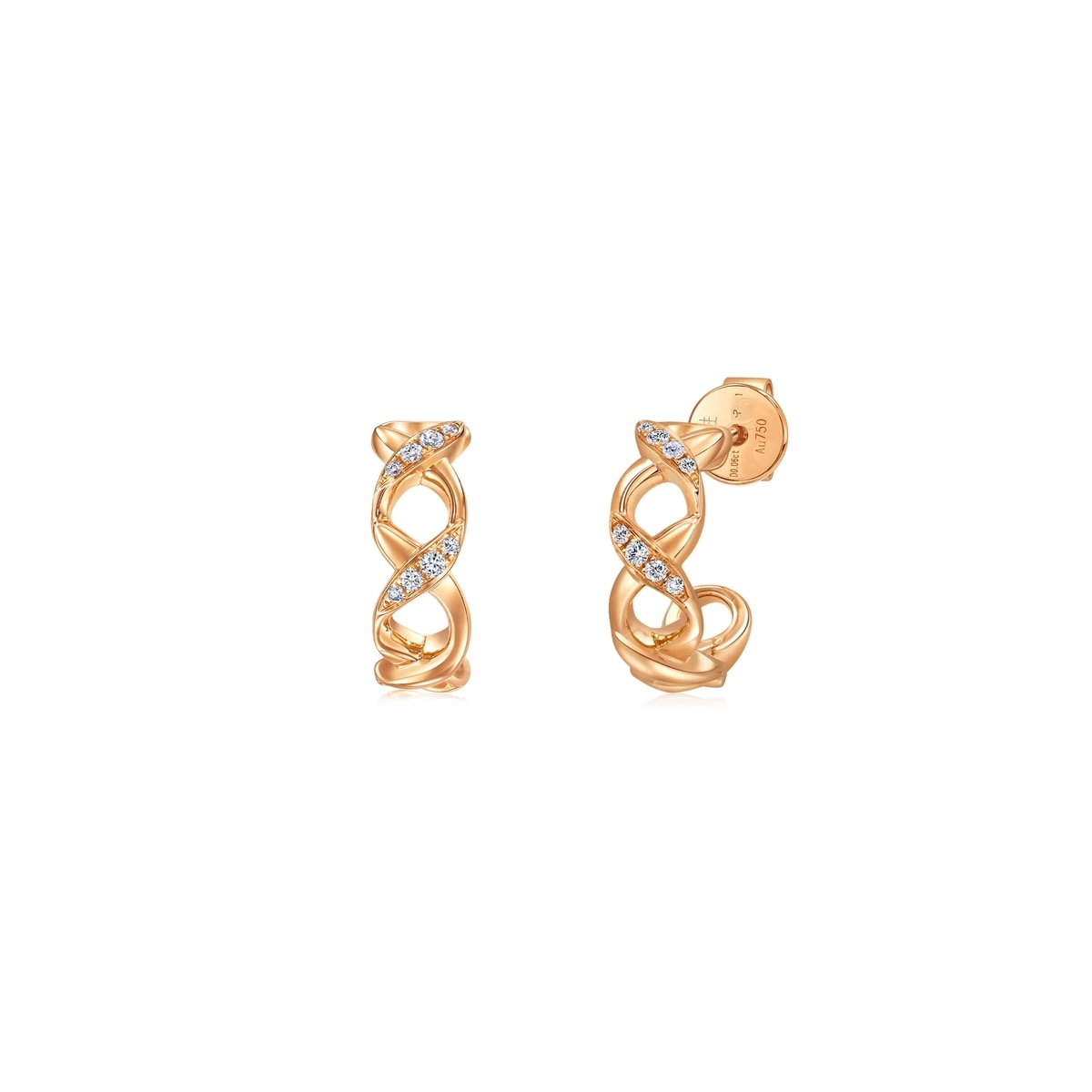 18K/750 Gold (Rose) Diamond Earrings