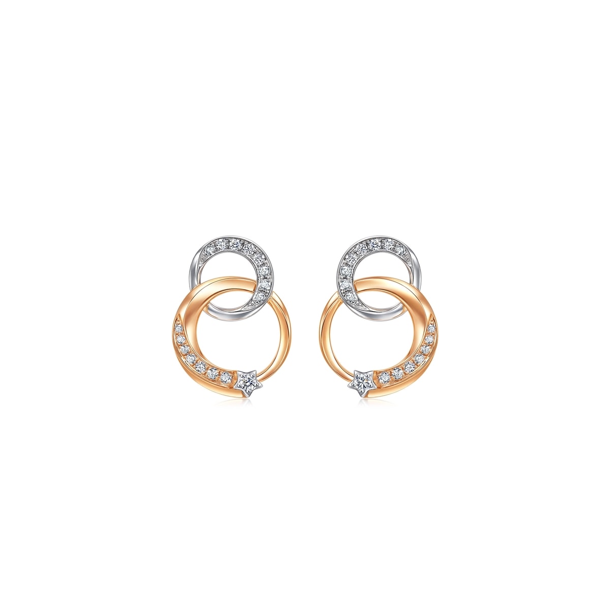 18K/750 Gold (Multi-coloured) Diamond Earrings