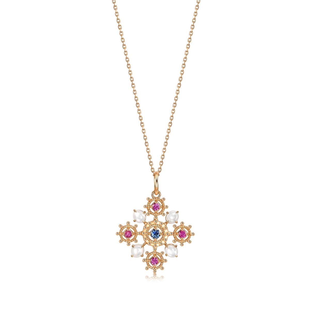 18K/750 Gold (Rose) Ruby Necklace