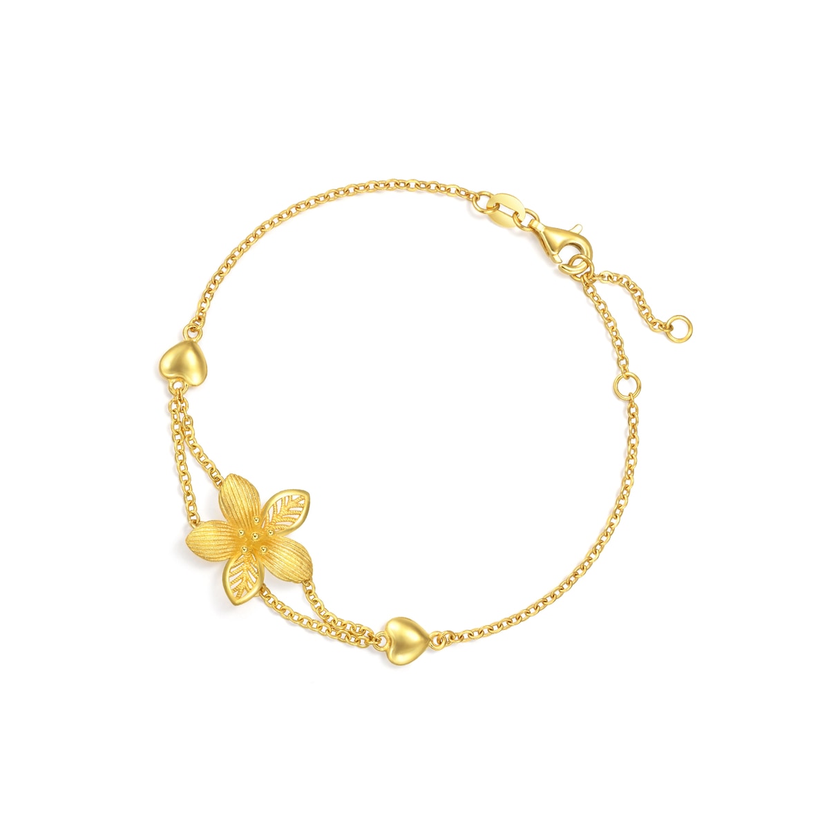 Chinese Wedding Collection 'Floral' 999.9 Gold Peach Blossom Bracelet