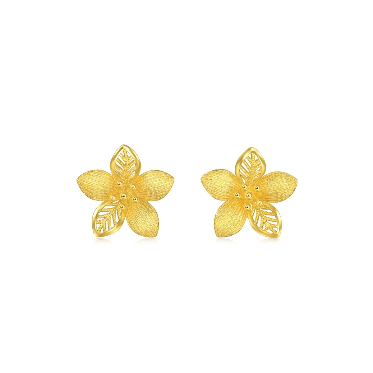Floral' 999.9 Gold Earrings