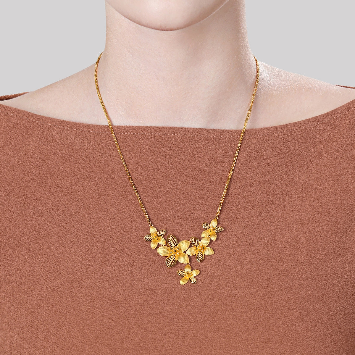 Floral' 999.9 Gold Necklace