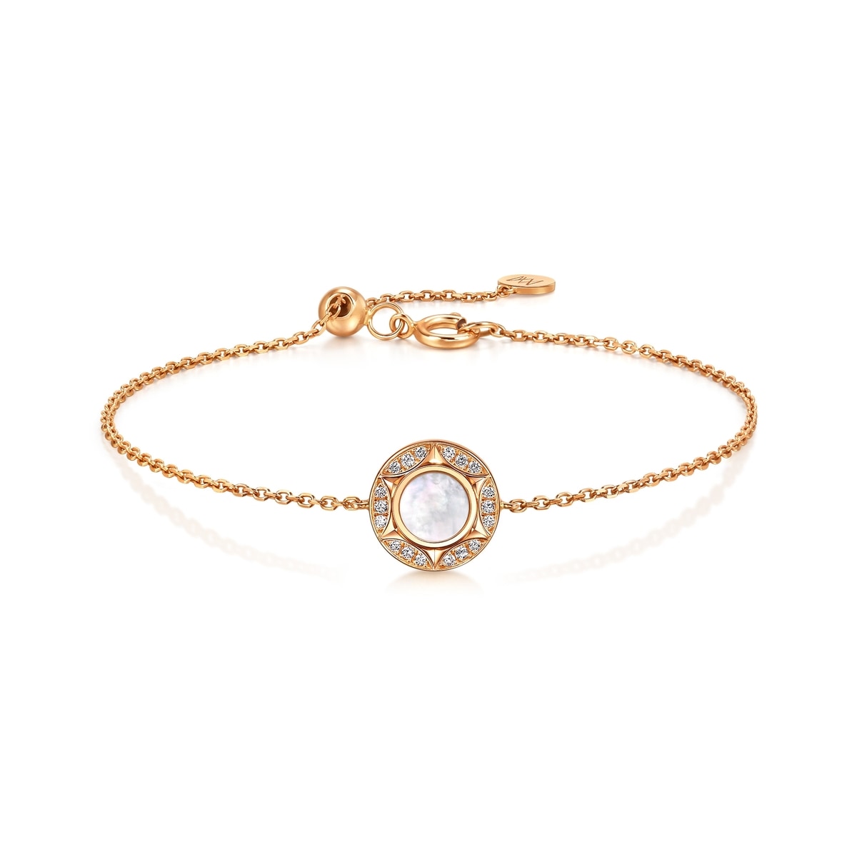 18K/750 Gold (Rose) White Mother of Pearl Bracelet