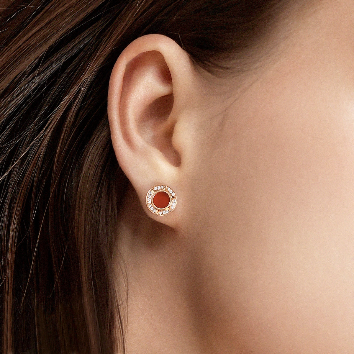 18K/750 Gold (Rose) Chalcedony Earrings