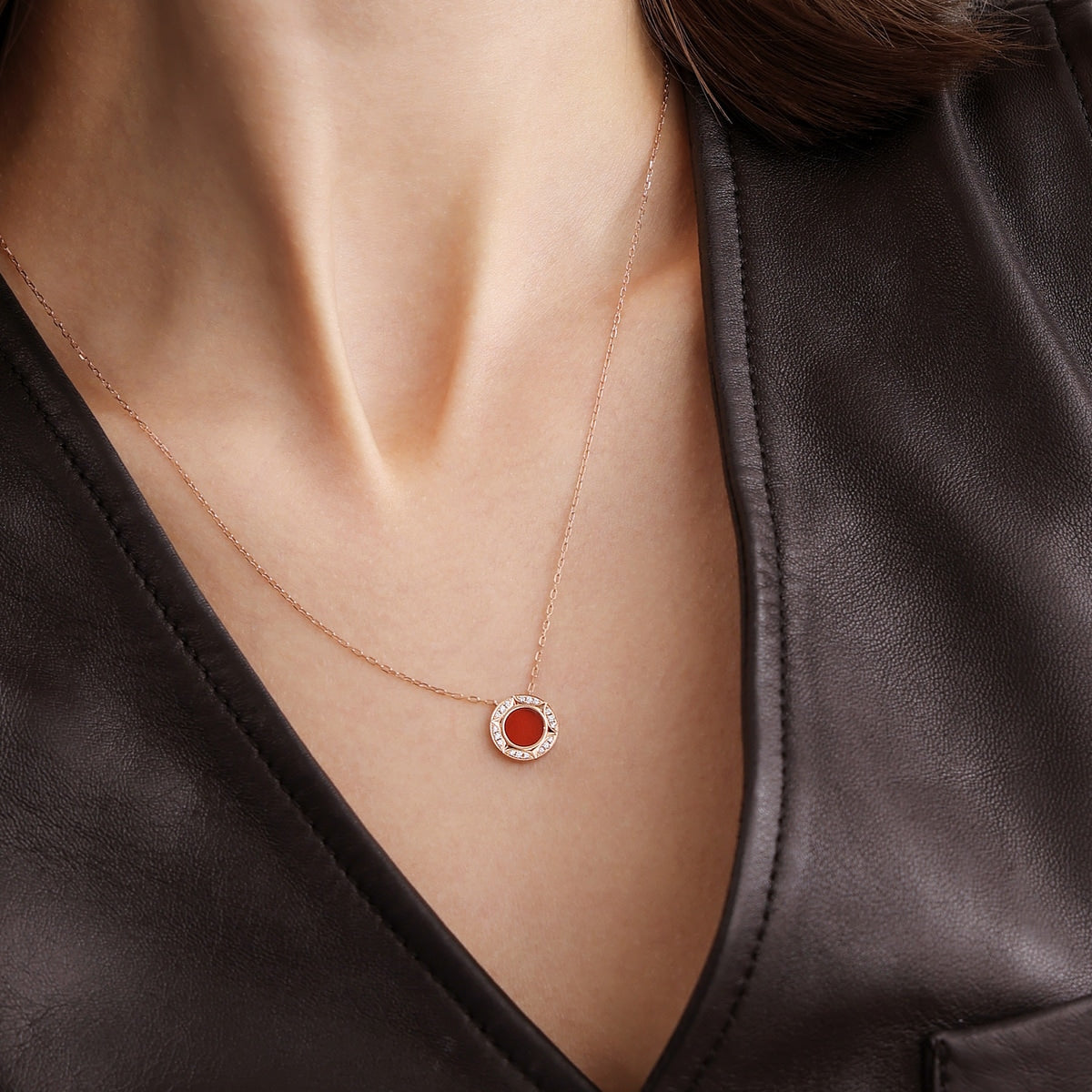 18K/750 Gold (Rose) Chalcedony Necklace