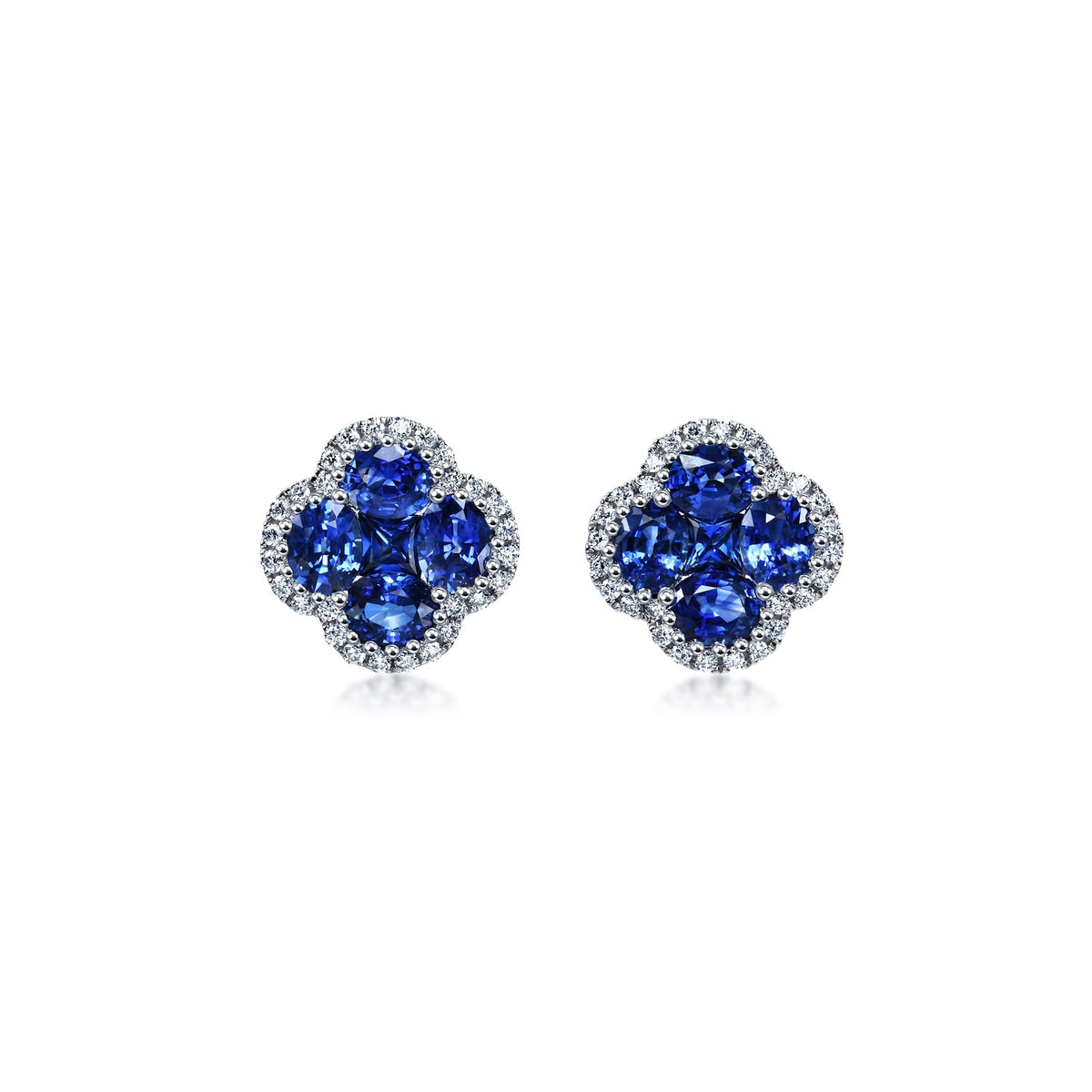 18K/750 Gold (White) Sapphire Earrings