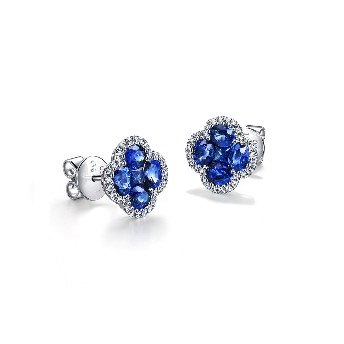 18K/750 Gold (White) Sapphire Earrings