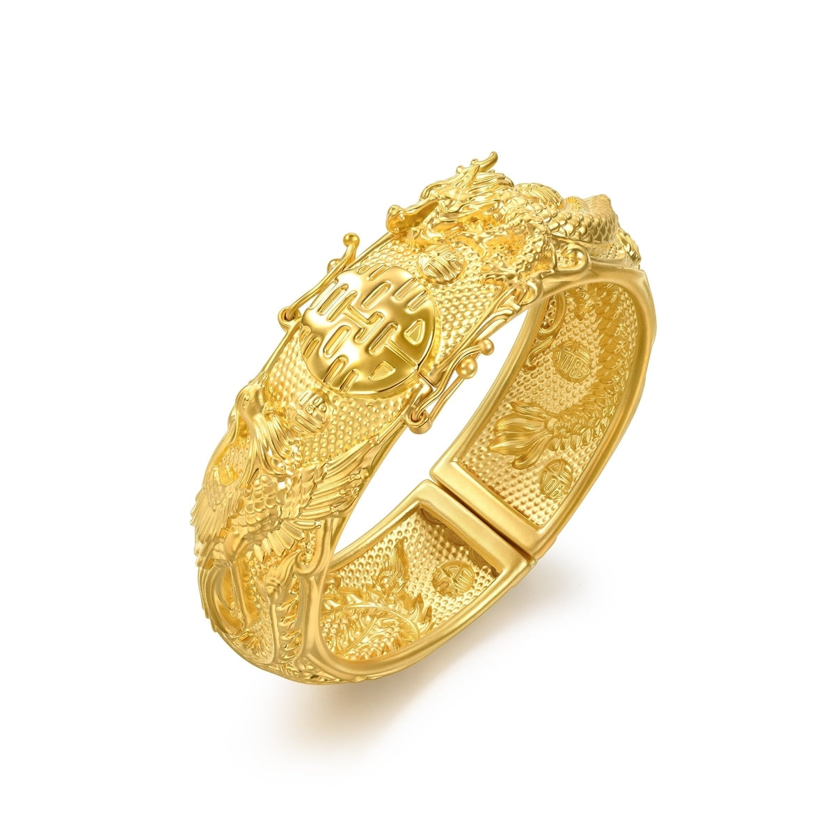 Dragon & Phoenix' 999.9 Gold Bangle