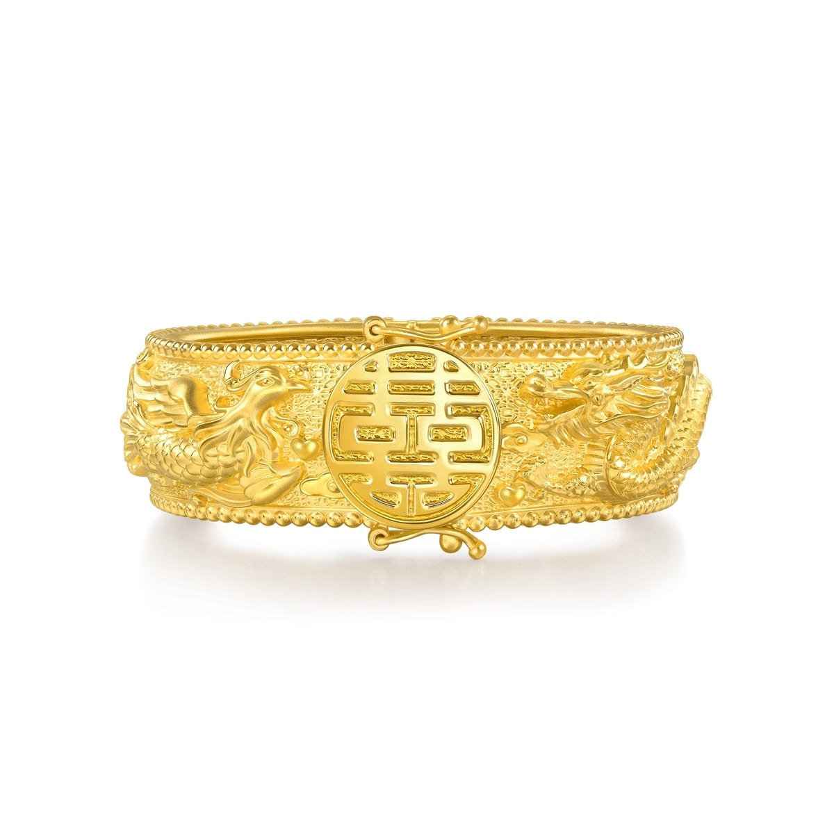 Dragon & Phoenix' 999.9 Gold Bangle