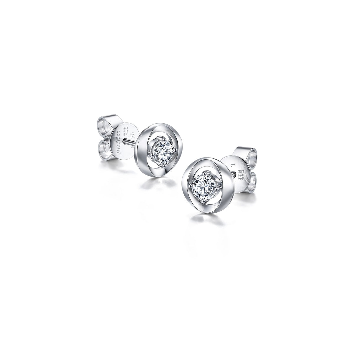 Sculpt' 18K White Gold Diamond Earrings
