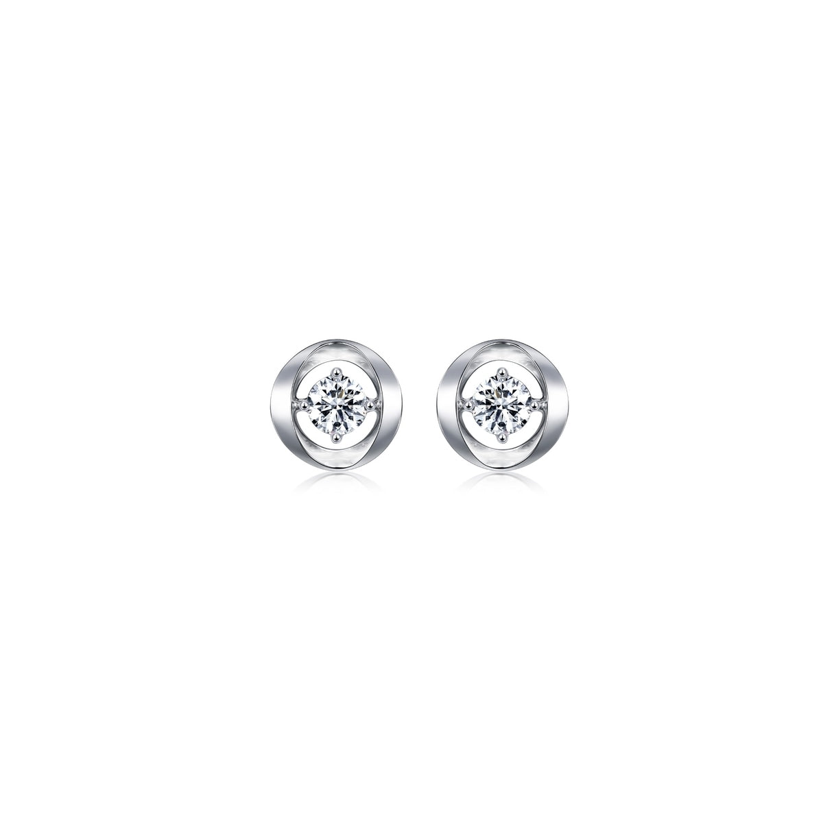 Sculpt' 18K White Gold Diamond Earrings
