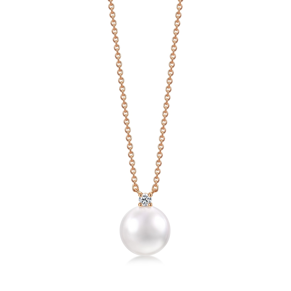 18K/750 Gold (Rose) Japan Akoya Cultured Pearl Necklace