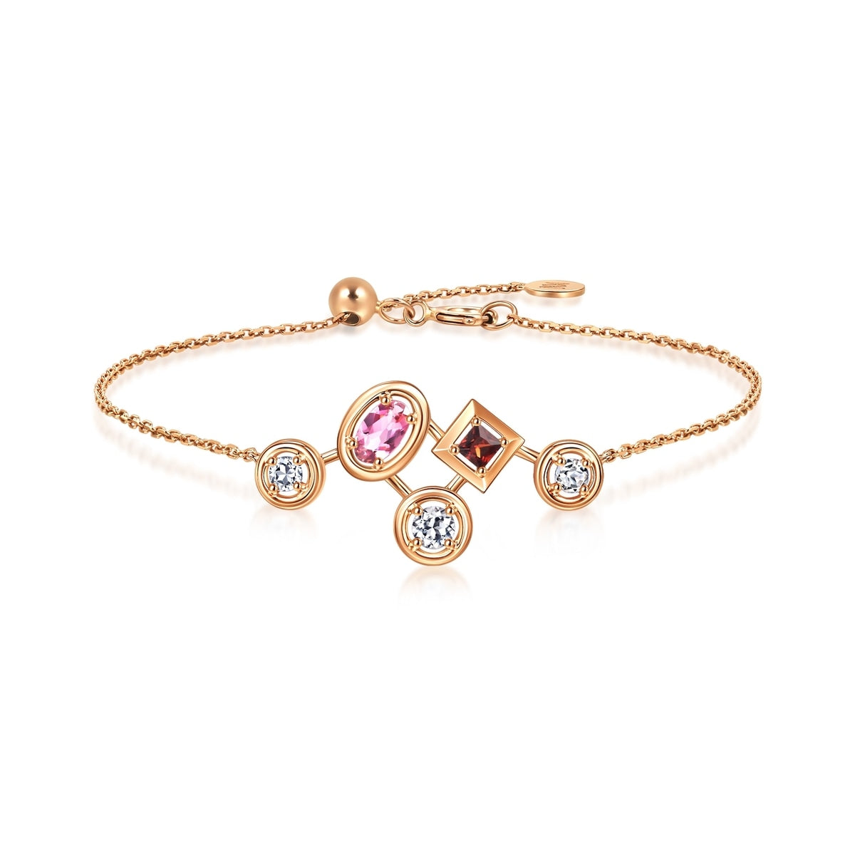 18K/750 Gold (Rose) Pink Tourmaline Bracelet