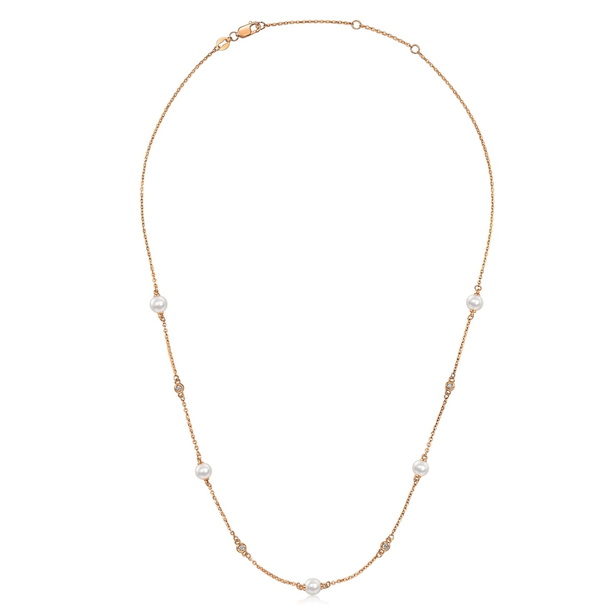 18K/750 Gold (Rose) Freshwater Cultured Pearl Necklace