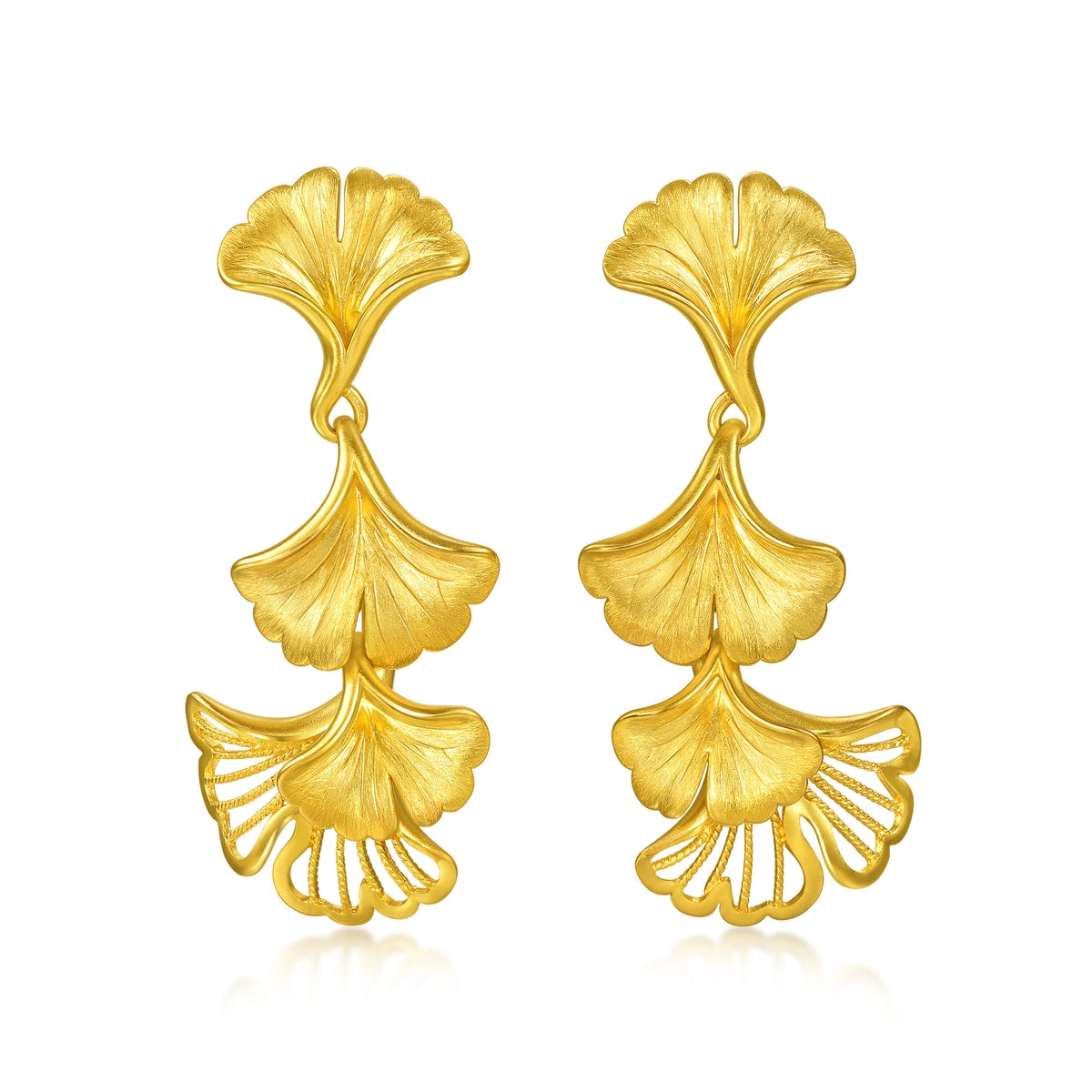 Chinese Wedding Collection 'Floral' 999 Gold Earrings