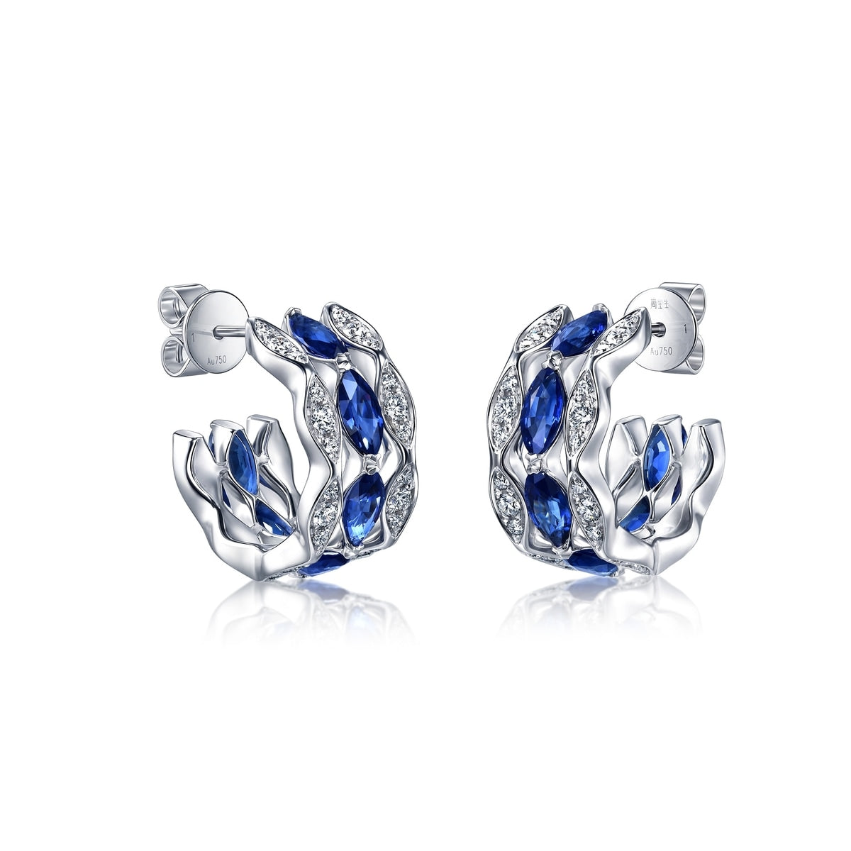 18K/750 Gold (White) Sapphire Earrings