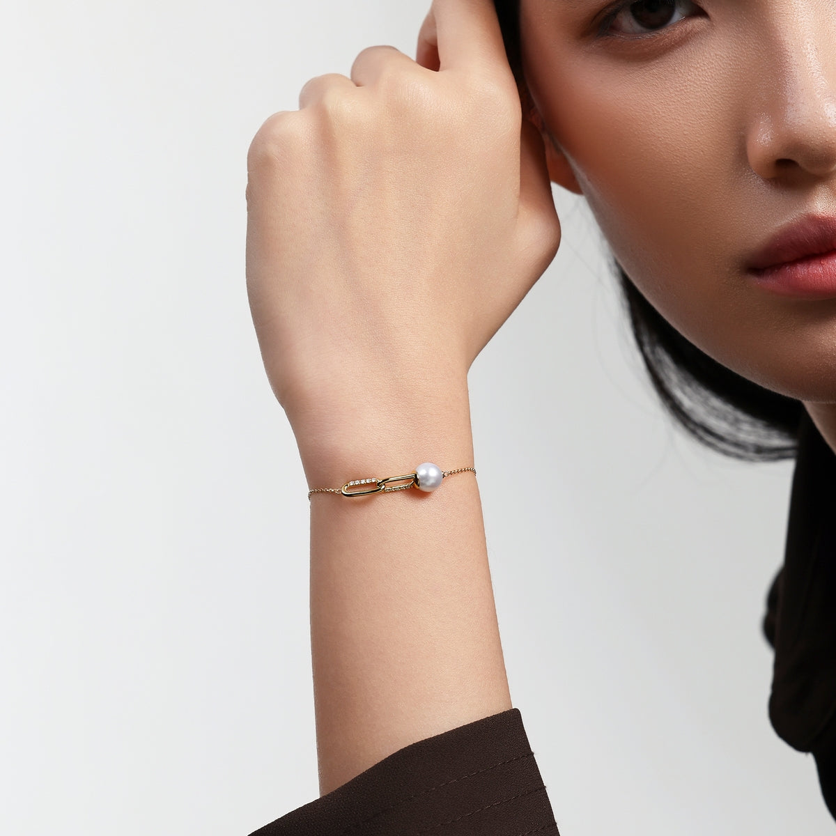 18K/750 Gold (Yellow) Freshwater Cultured Pearl Bracelet