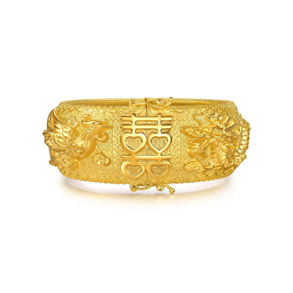 Chinese Wedding Collection 'Dragon & Phoenix' 999 Gold Bangle