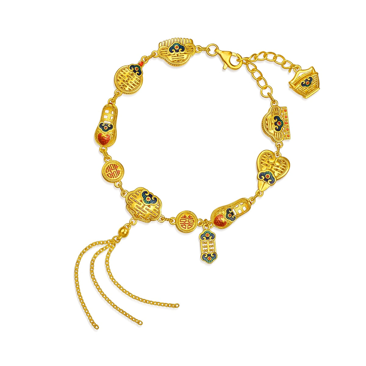 Chinese Wedding Collection 'Dragon & Phoenix' 999.9 Gold Bracelet