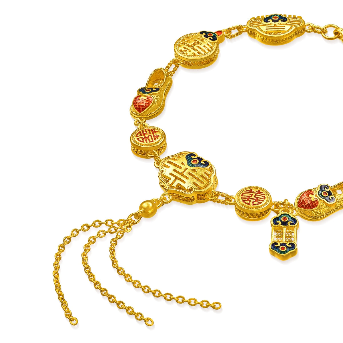 Chinese Wedding Collection 'Dragon & Phoenix' 999.9 Gold Bracelet