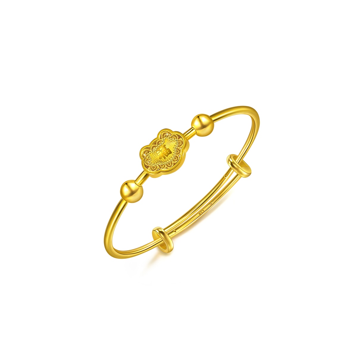 Chinese Gifting Collection 'New Born' 999 Gold Fu Lock Baby Bangle
