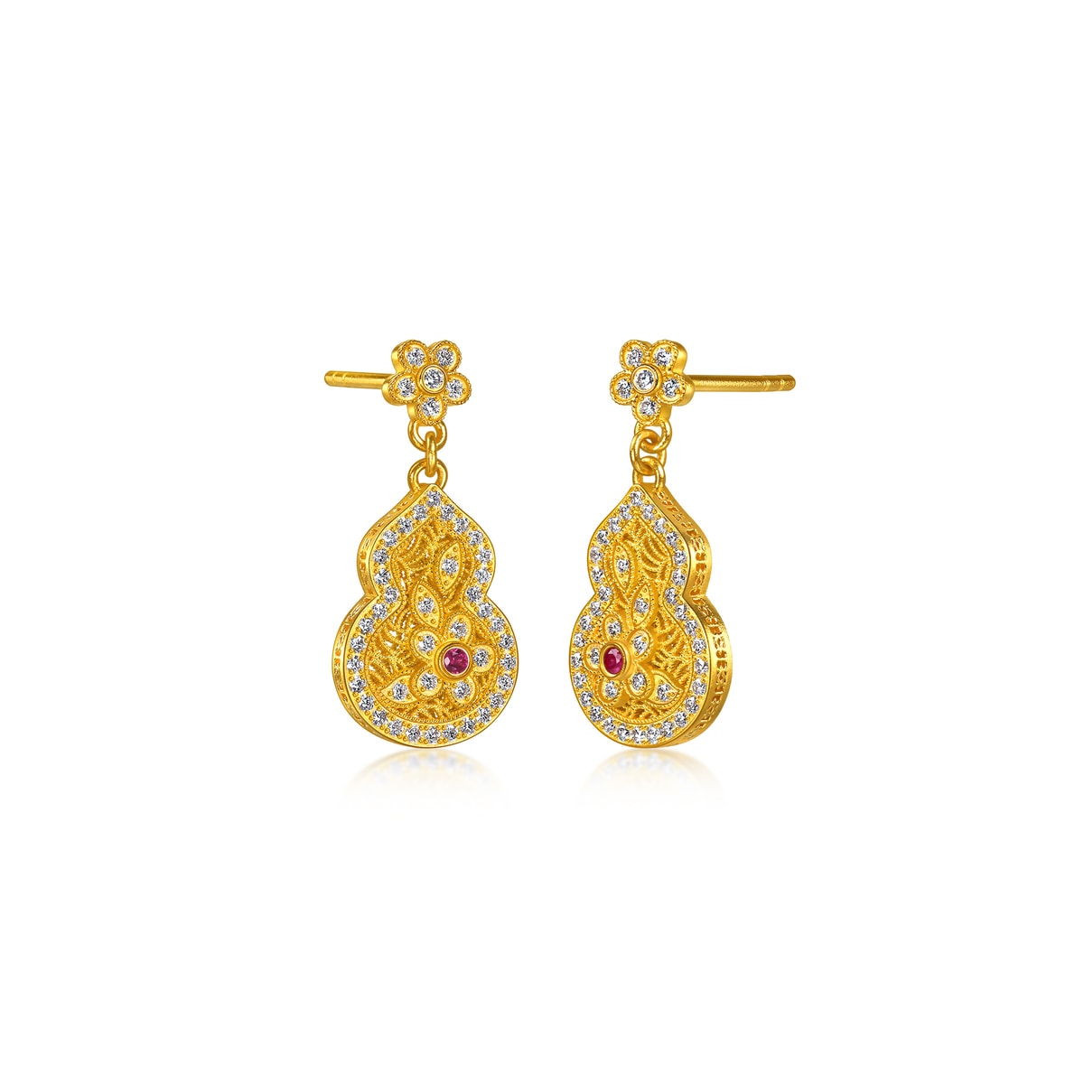 Cultural Blessings 999 Gold Diamond Earrings