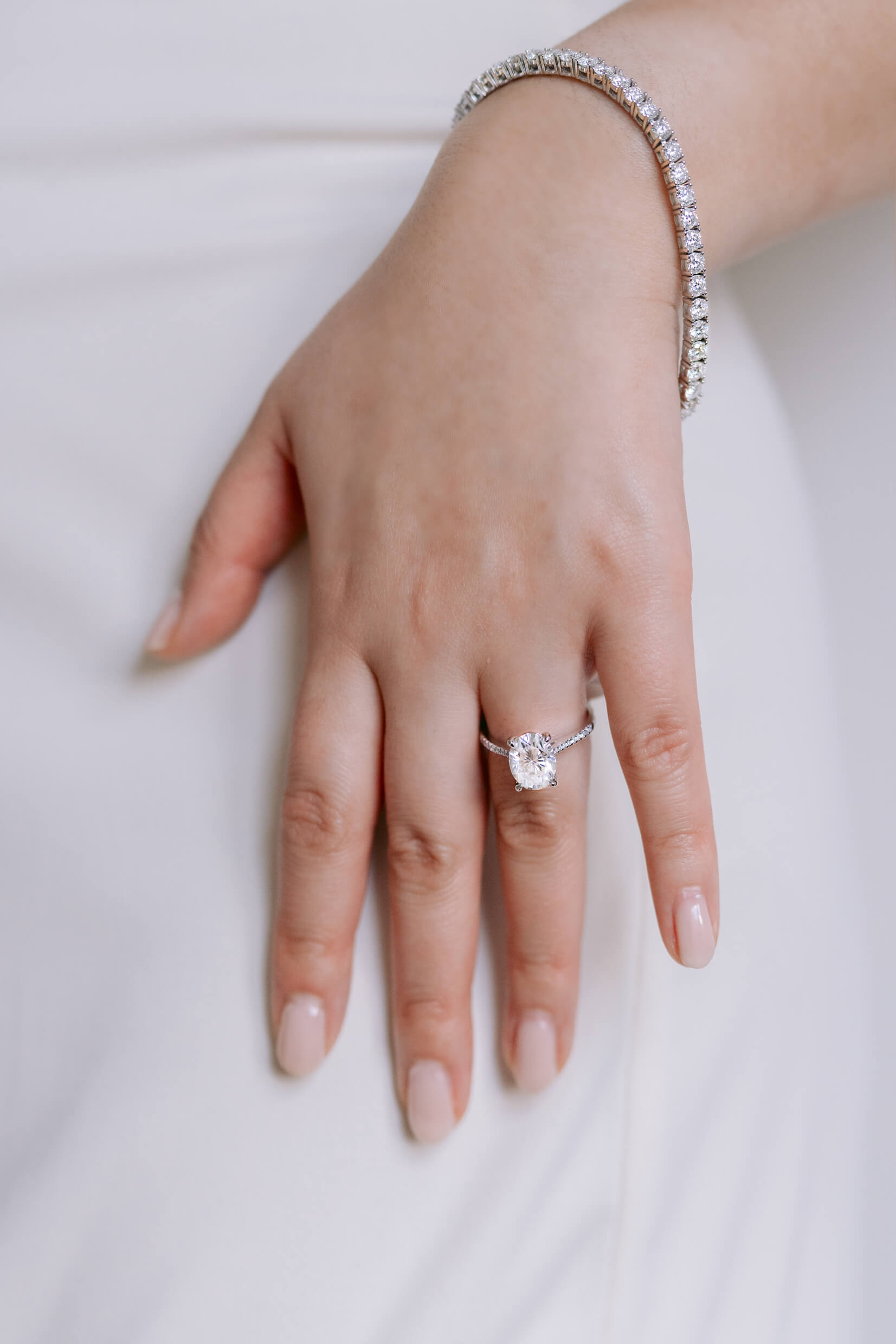 3 Carat Oval Moissanite Paved Ring (In stock)