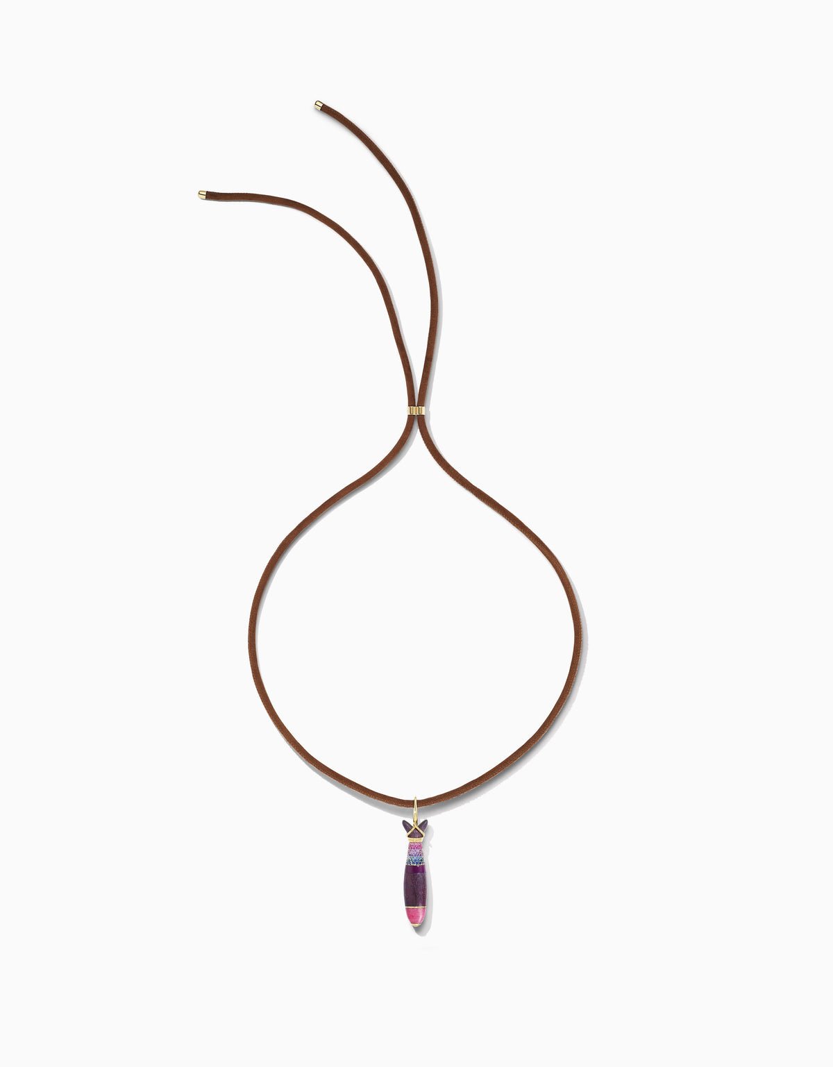 Fish Pendant, Pink Stones