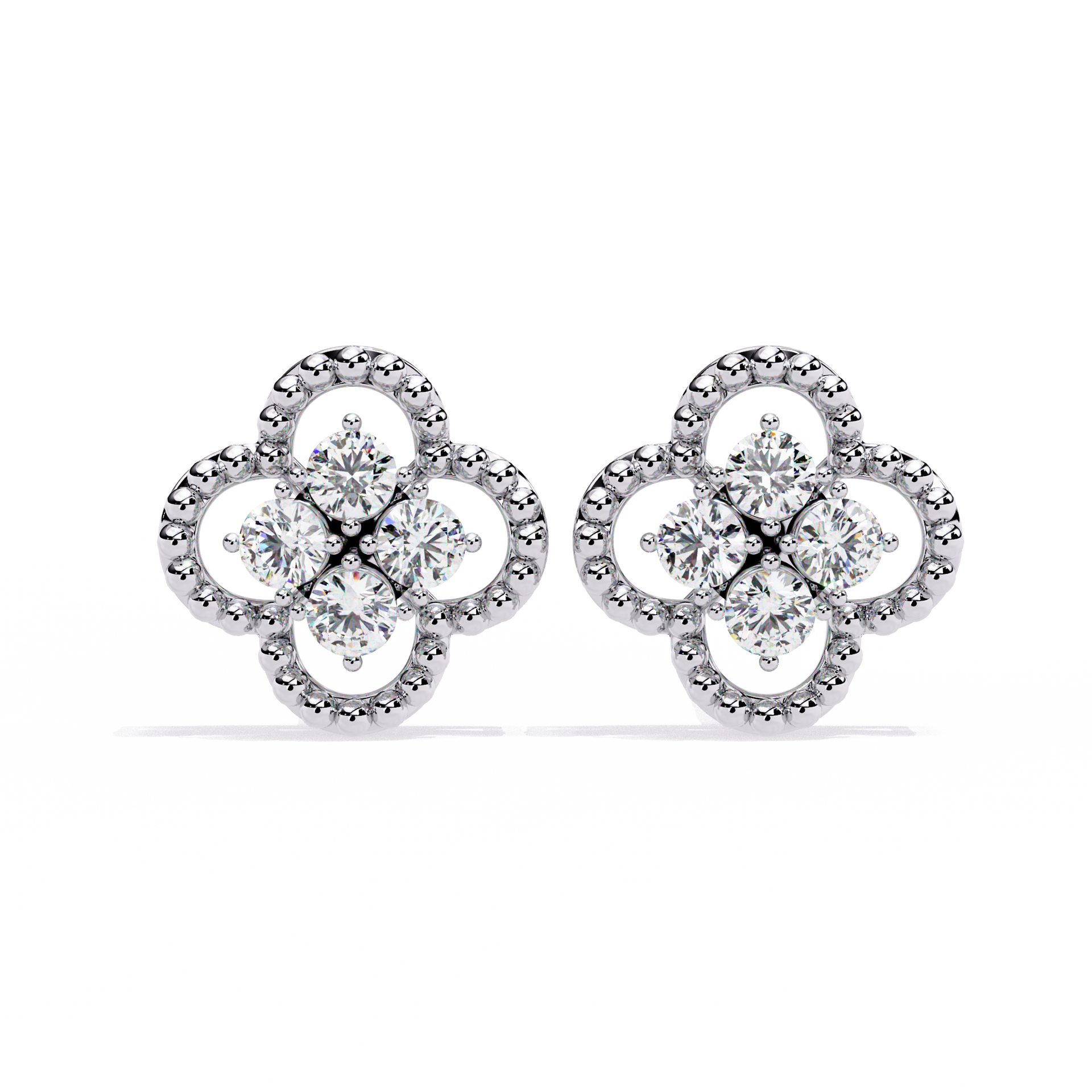 Round-Cut Lab-grown Diamond Vintage Studs in 10K White Gold