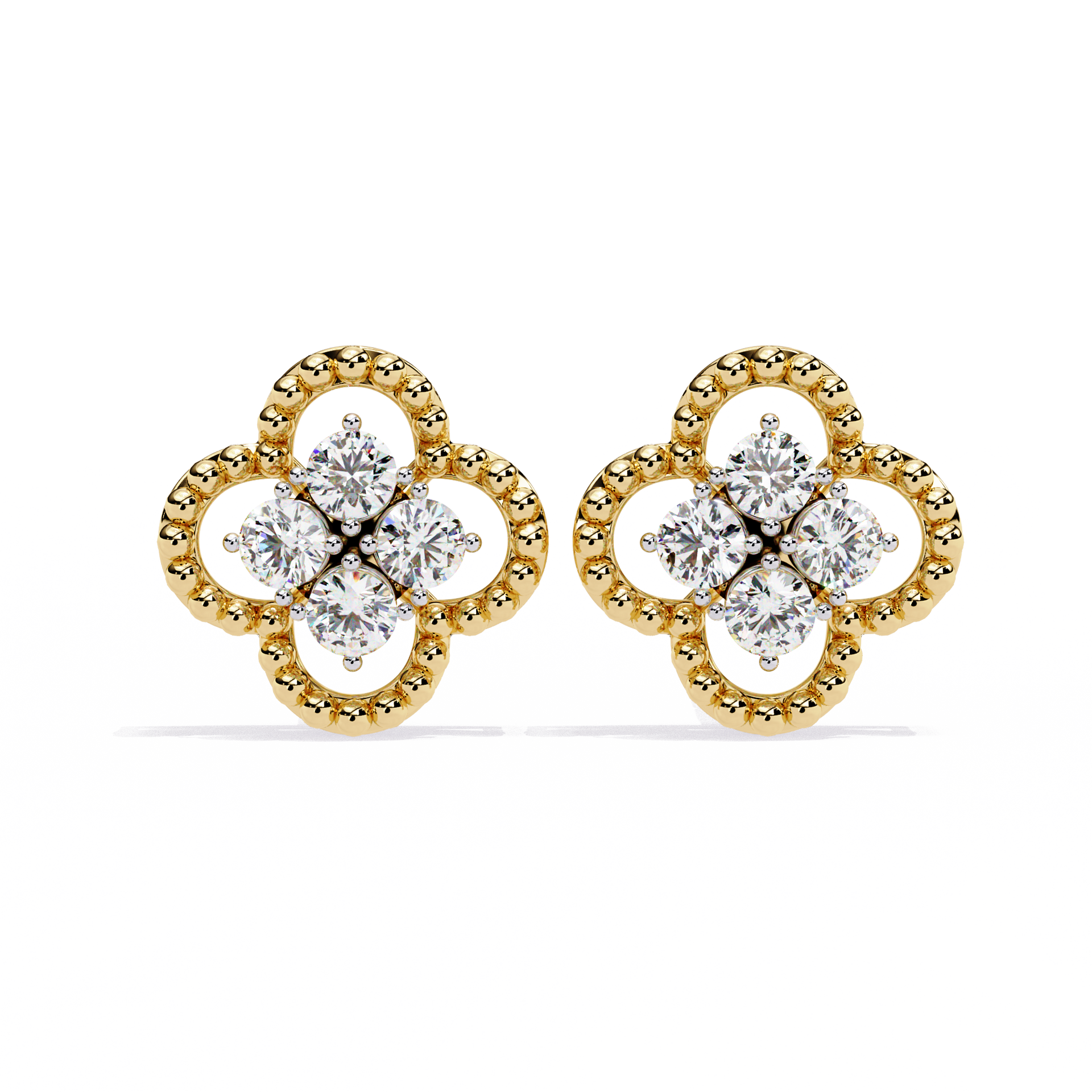 Round-Cut Lab-grown Diamond Vintage Studs in 10K White Gold