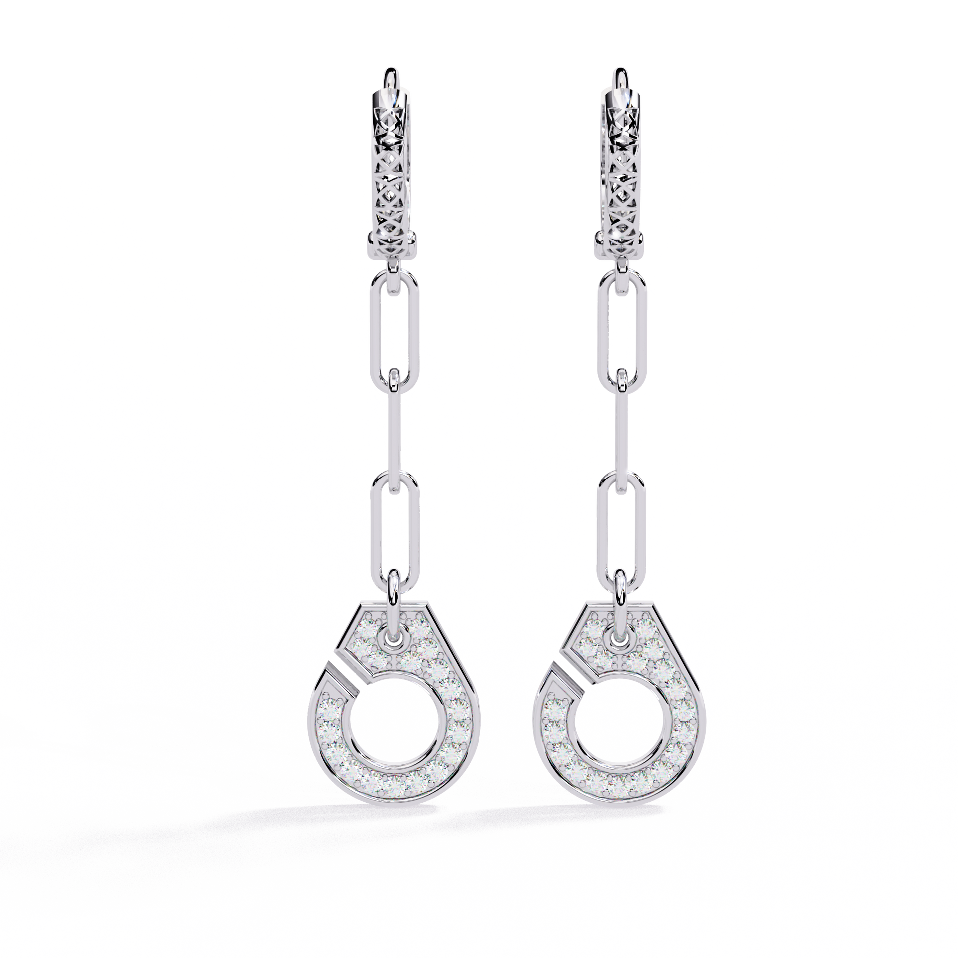 Round-Cut Lab-grown Diamond Cluster Earrings in 10K White Gold