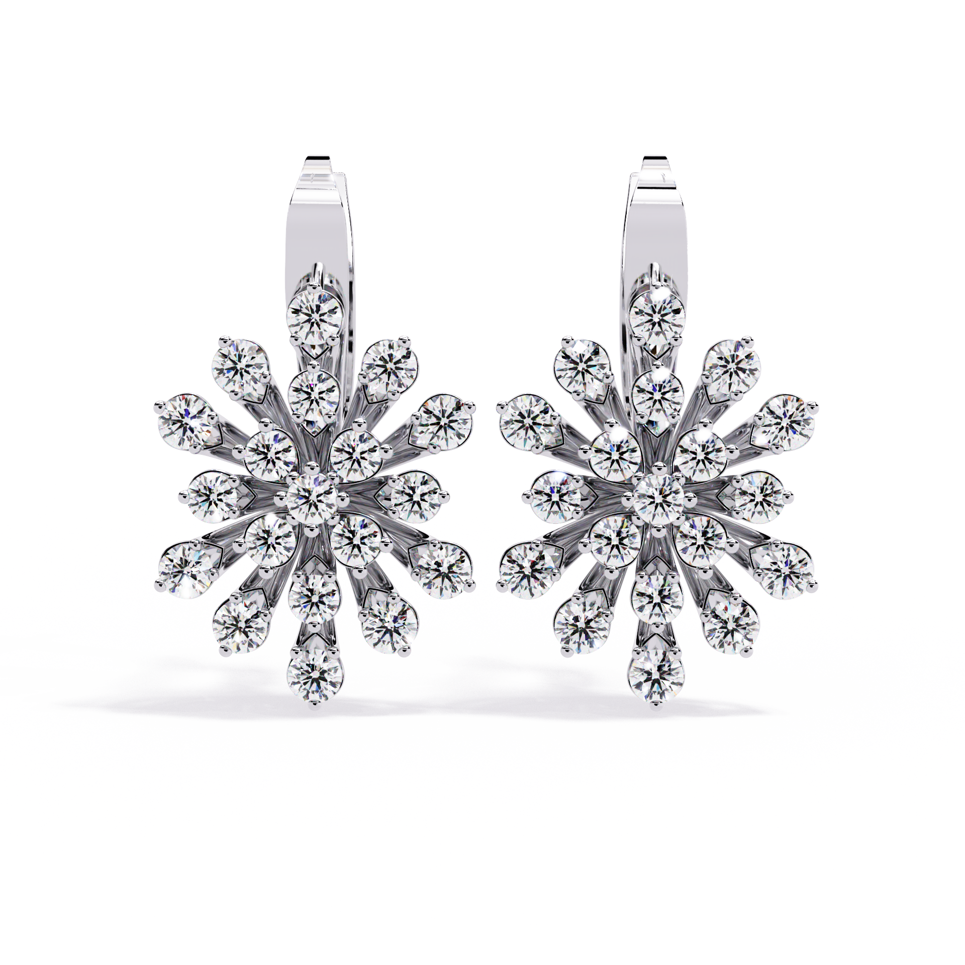 Round-Cut Lab-grown Diamond Hoop Hoop Earrings in 10K White Gold