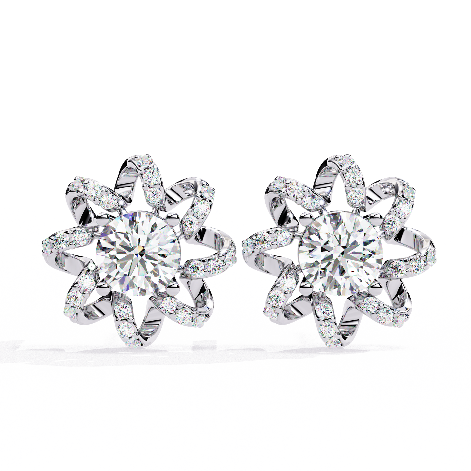 Round-Cut Lab-grown Diamond Stud Studs in 10K White Gold